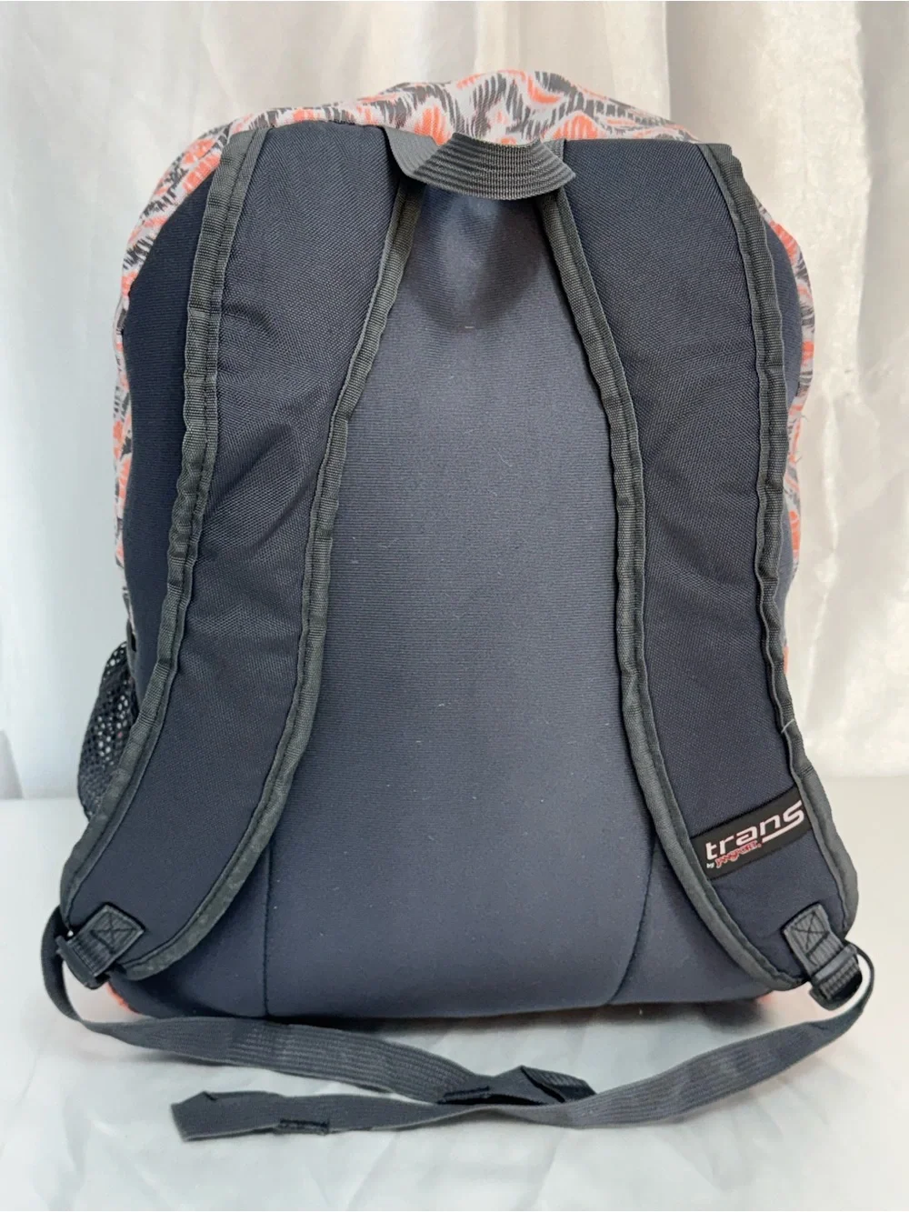 JanSport Trans SuperMax Southwest Ikat Geometric 17” Student Backpack Coral Gray